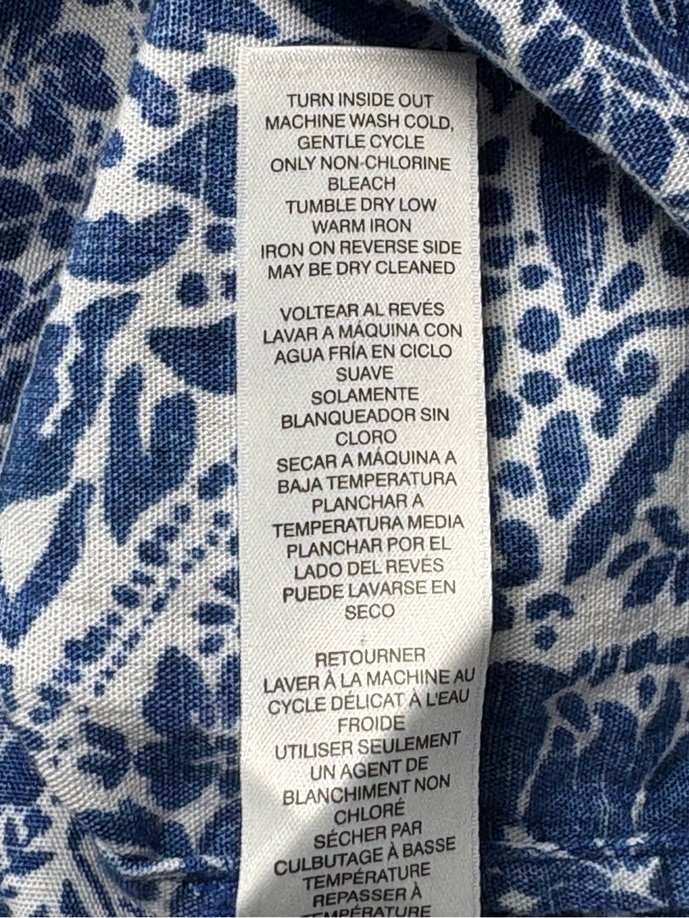 Chico's Blue White Embroidered Tunic Popover Top Linen Blend Size 3/US XL - Picture 11 of 11
